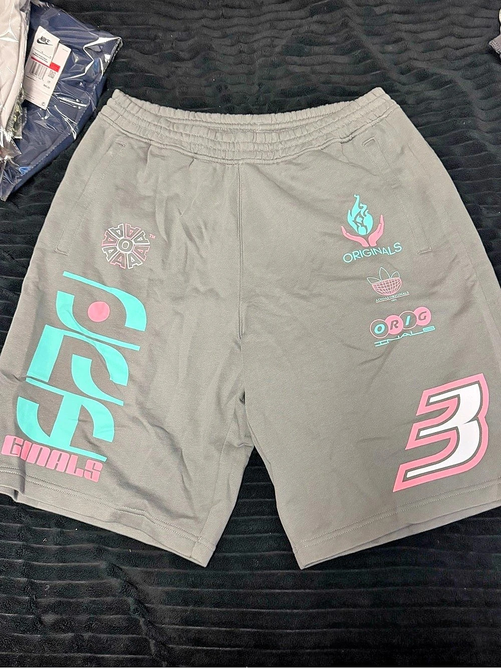 Adidas Originals OG Moto ST Trefoil Shorts Gray & Pink